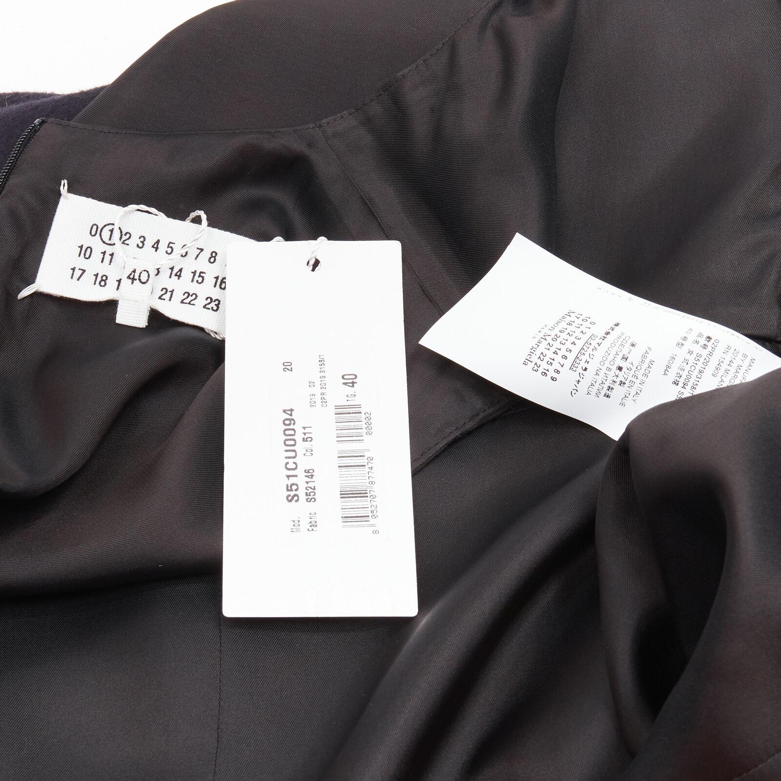 new MAISON MARGIELA JOHN GALLIANO 2019 deconstructed navy wool 2D dress IT40 S 4
