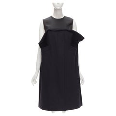 Neu MAISON MARGIELA JOHN GALLIANO 2019 dekonstruiertes 2-D-Kleid aus marineblauer Wolle IT40 S