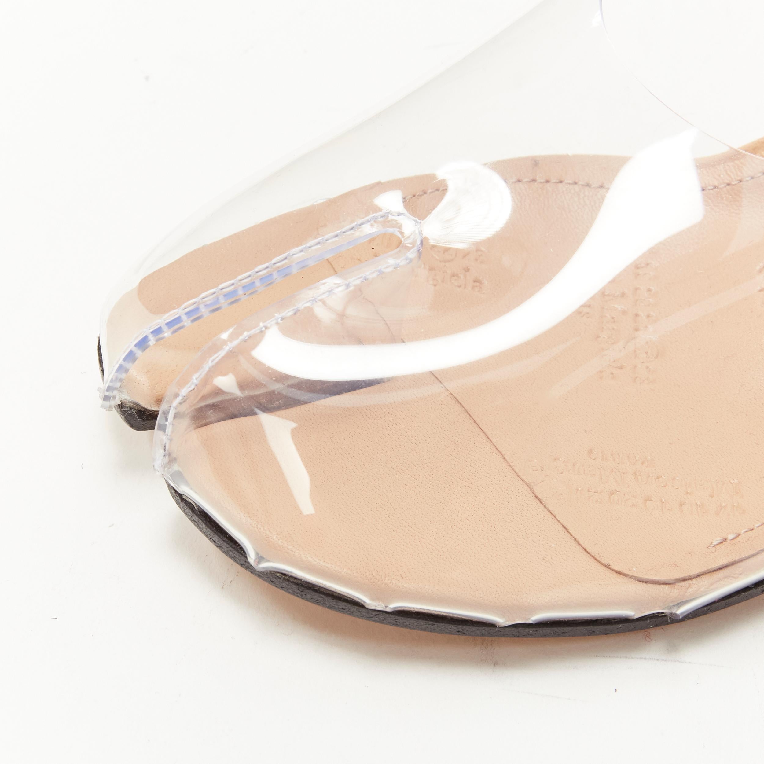 MAISON MARGIELA escarpins à talons coniques transparents en PVC avec bride à la cheville EU36, neufs en vente 2