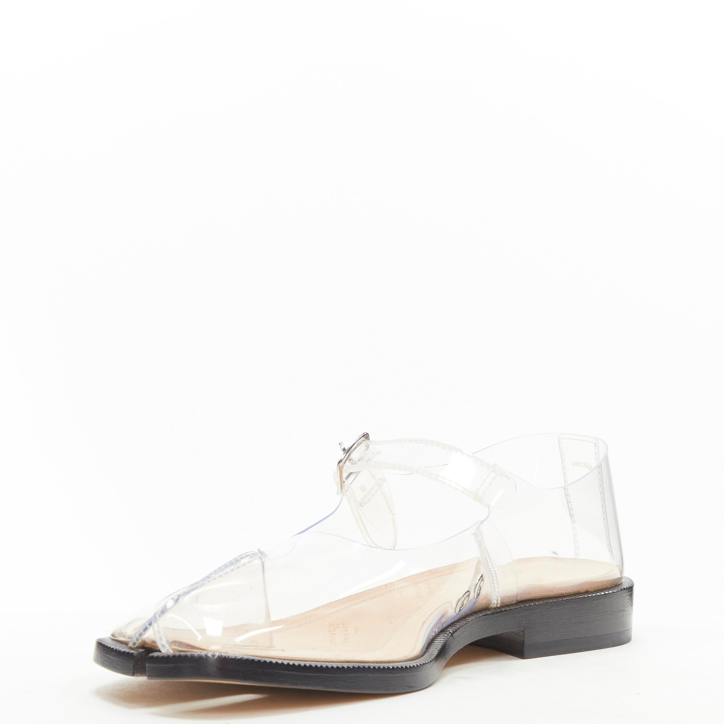 new MAISON MARGIELA Tabi PVC transparent clear mary jane flats EU37 In New Condition In Hong Kong, NT
