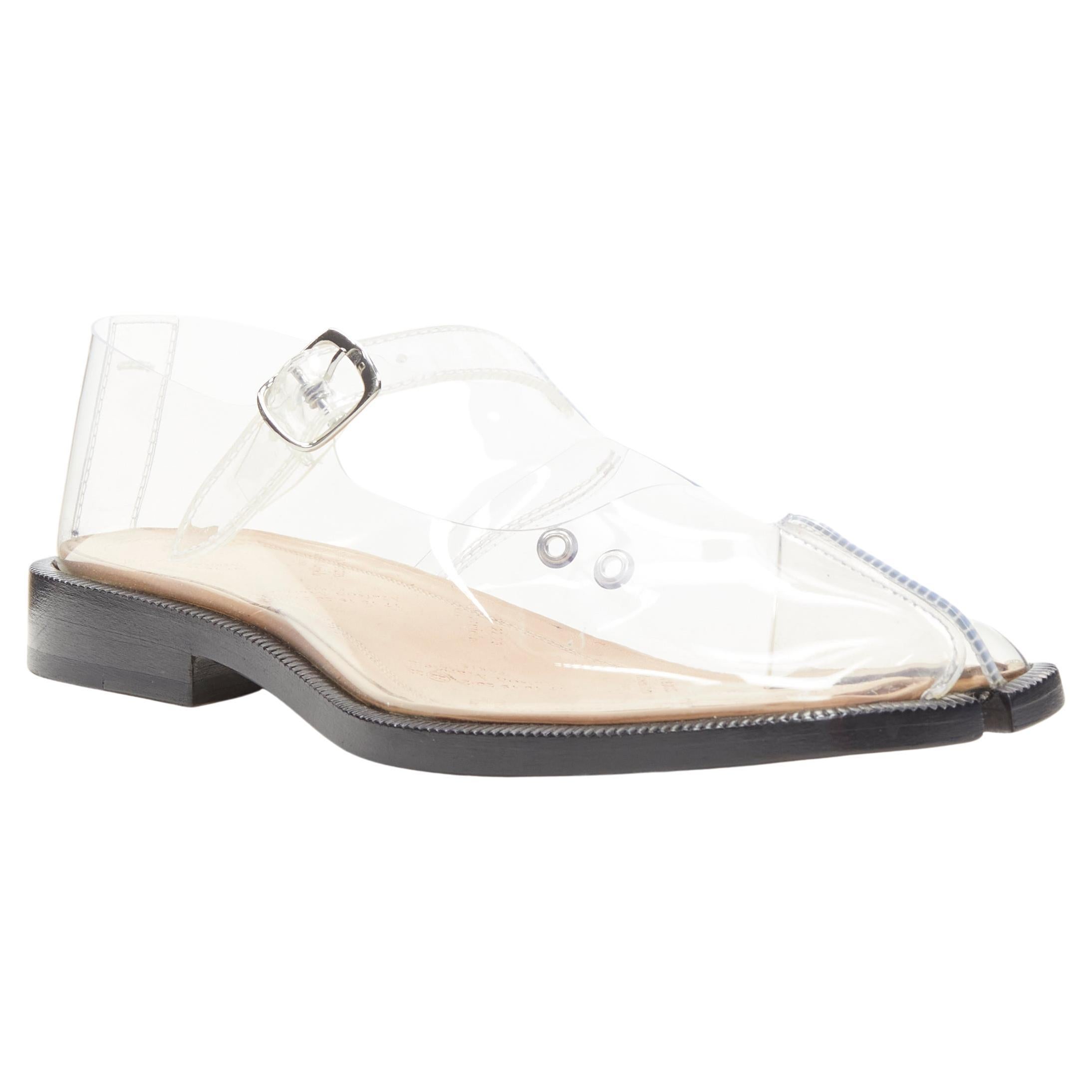 new MAISON MARGIELA Tabi PVC transparent clear mary jane flats EU37