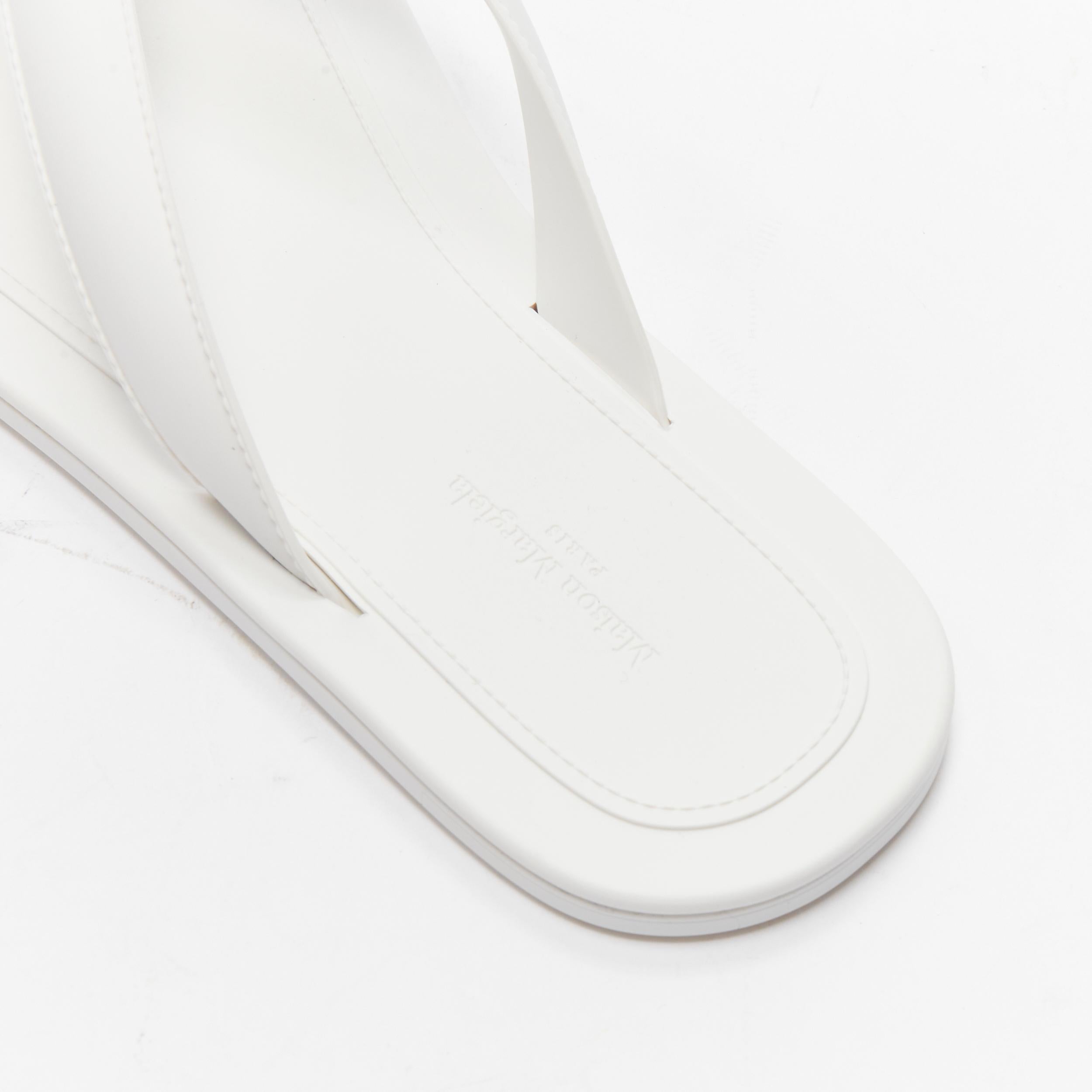 new MAISON MARGIELA Tabi white topstitch rubber flip flop thongs sandals EU39 For Sale 4