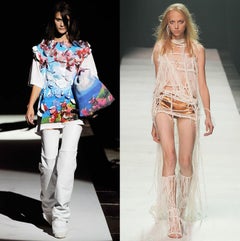 new MAISON MARTIN MARGIELA floral print deconstructed shredded back tee top S