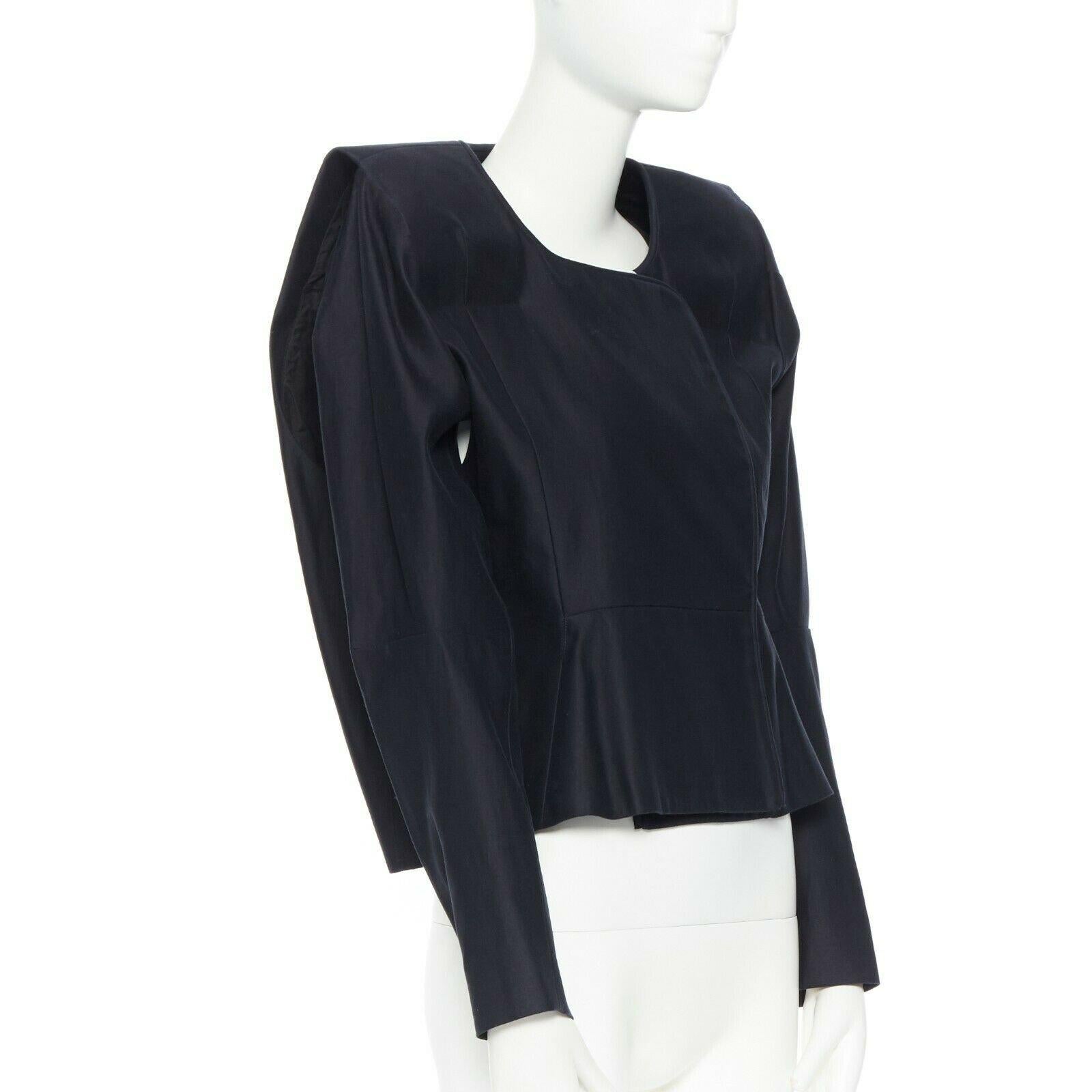 new MAISON MARTIN MARGIELA navy paperboard padded shoulders jacket IT38 XS In New Condition In Hong Kong, NT