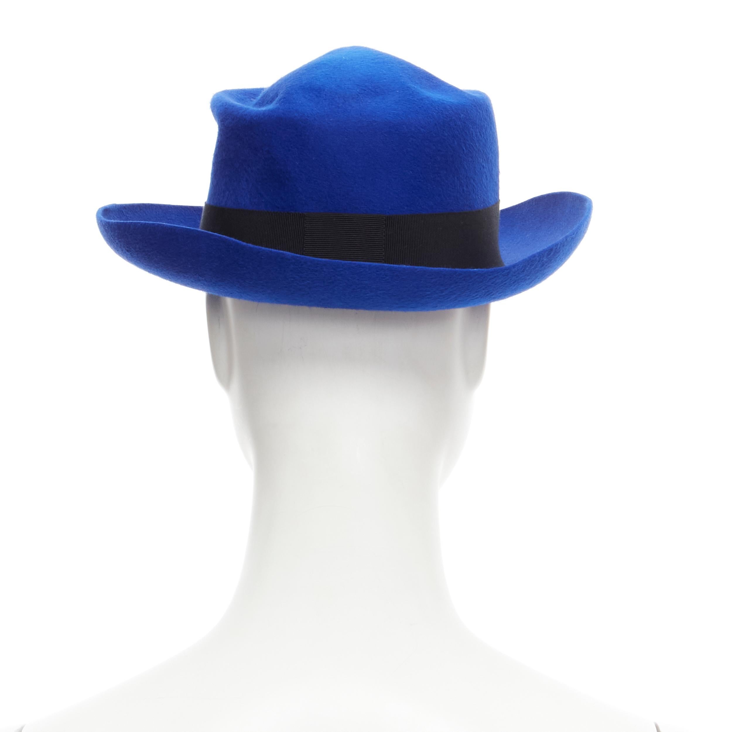 light blue felt hat