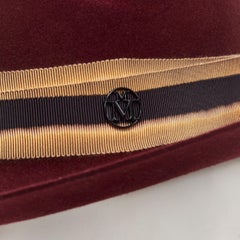 MAISON MICHEL - Chapeau fedora « Virginie Stick » rouge cerise, bondage, neuf