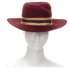 new MAISON MICHEL Virginie Stick Cherry red bleach fight bondage fedora hat