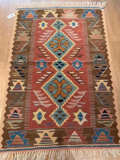 New Manisa Fine Handwoven Modern Kilim West Anatolian Rug Turkish Wool Carpet