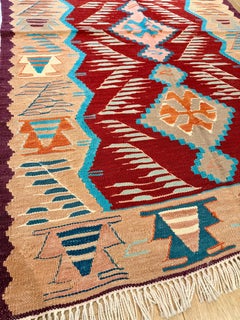 New Manisa Fine Handwoven Modern Kilim West Anatolian Rug Turkish Wool Carpet