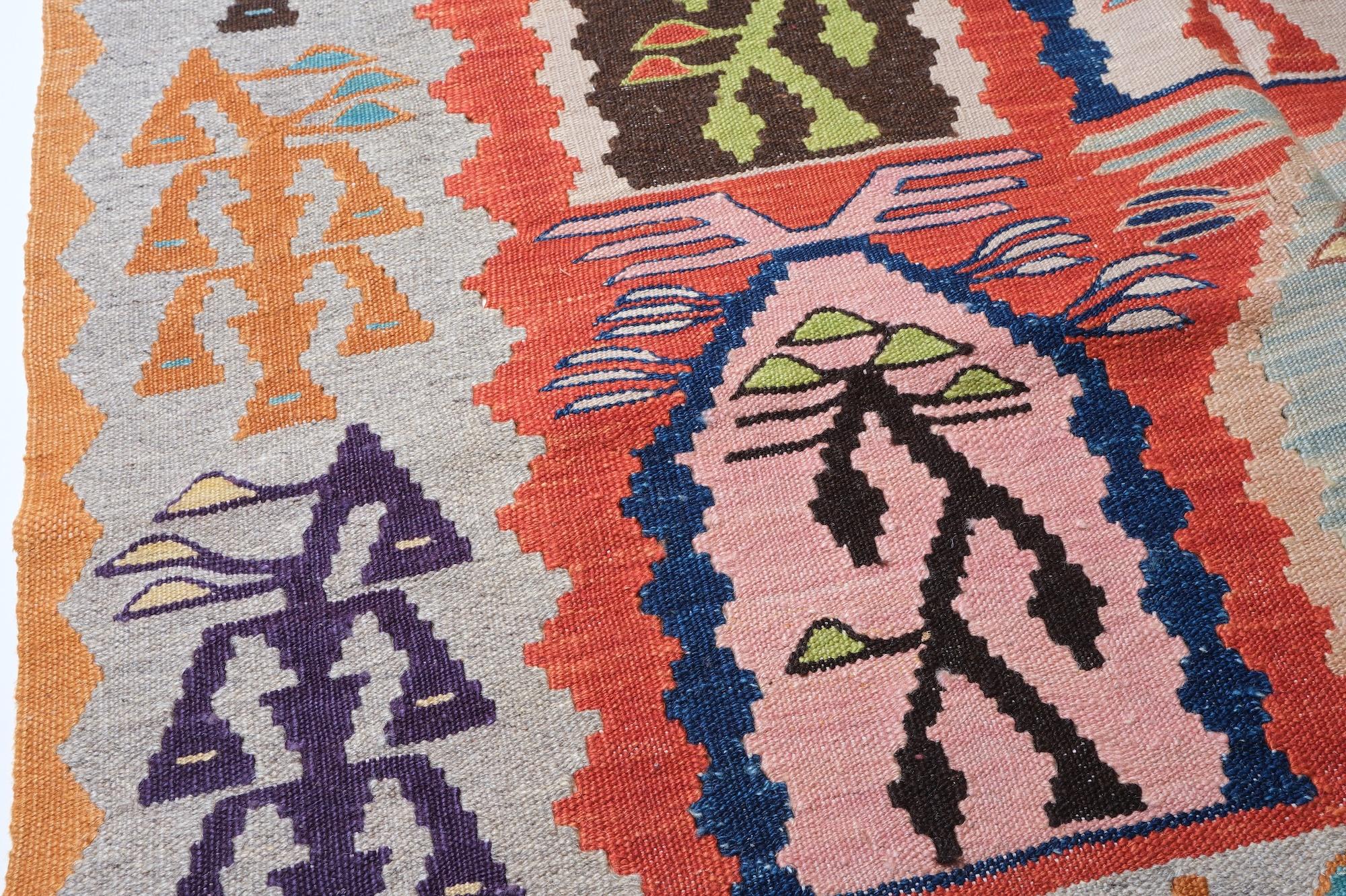 New Manisa Fine Handwoven Modern Kilim West Anatolian Rug Turkish Wool Carpet Turco en venta