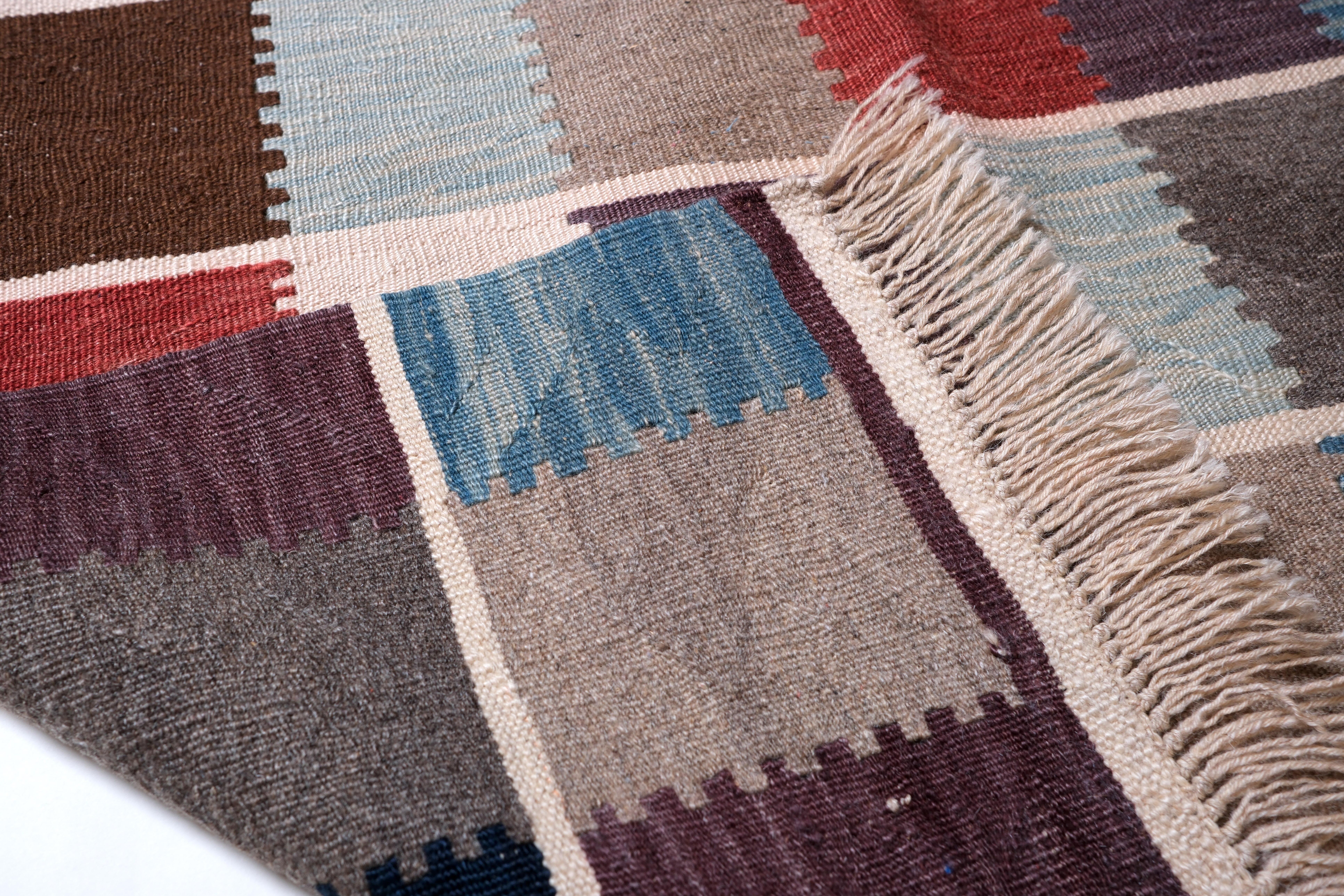 Nueva Manisa Alfombra Moderna Tejida a Mano Kilim Anatolia Occidental Alfombra de Lana Turca Anudado a mano
