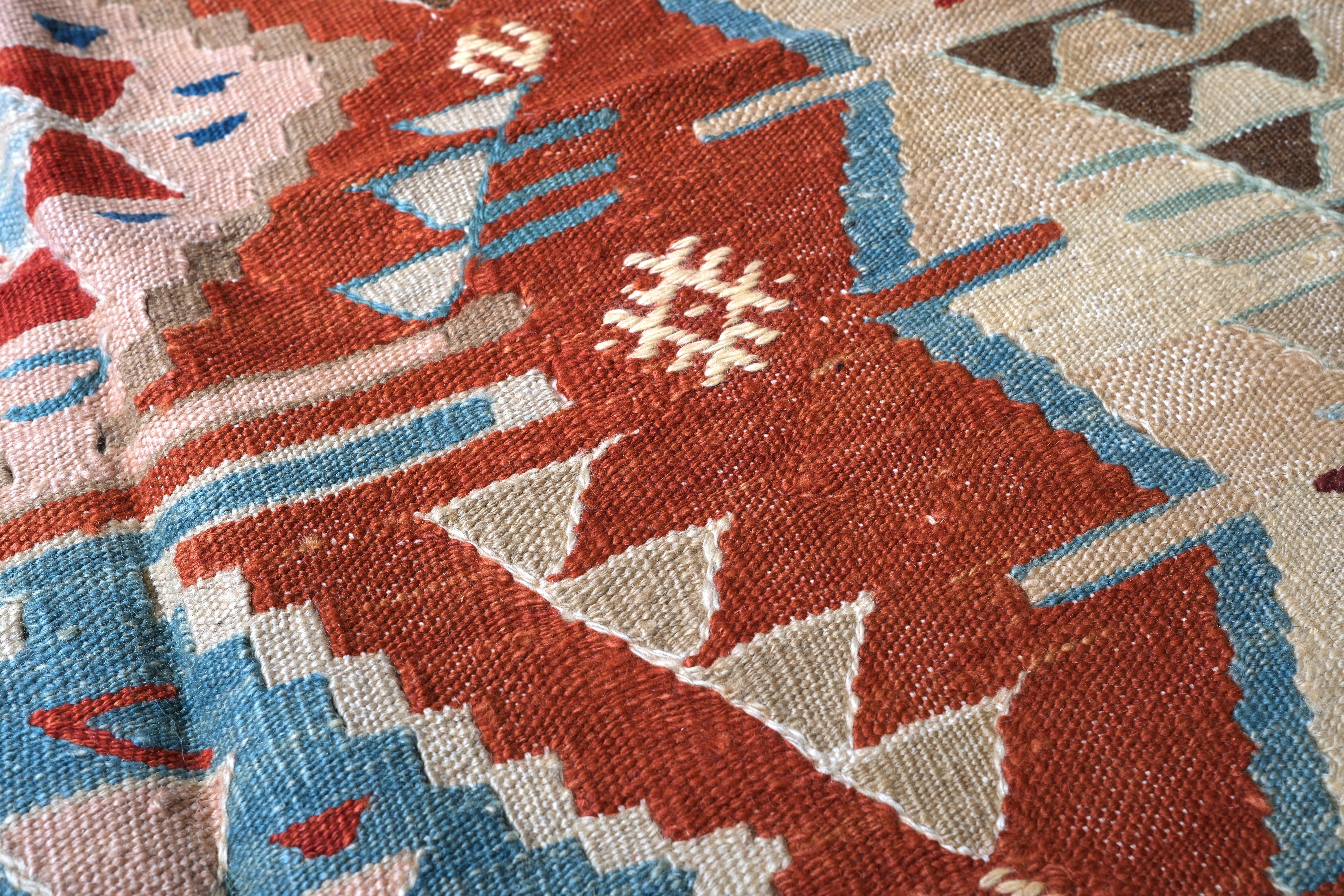 Contemporary New Manisa Fine Handwoven Modern Kilim West Anatolian Rug Turkish Wool Carpet For Sale
