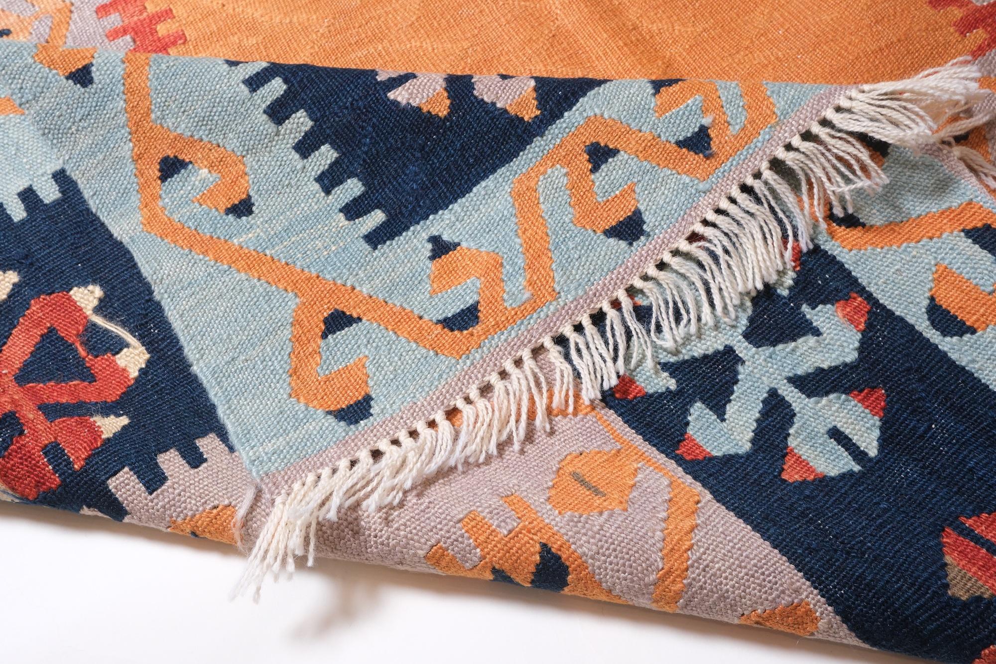 New Manisa Fine Handwoven Modern Kilim West Anatolian Rug Turkish Wool Carpet Lana en venta