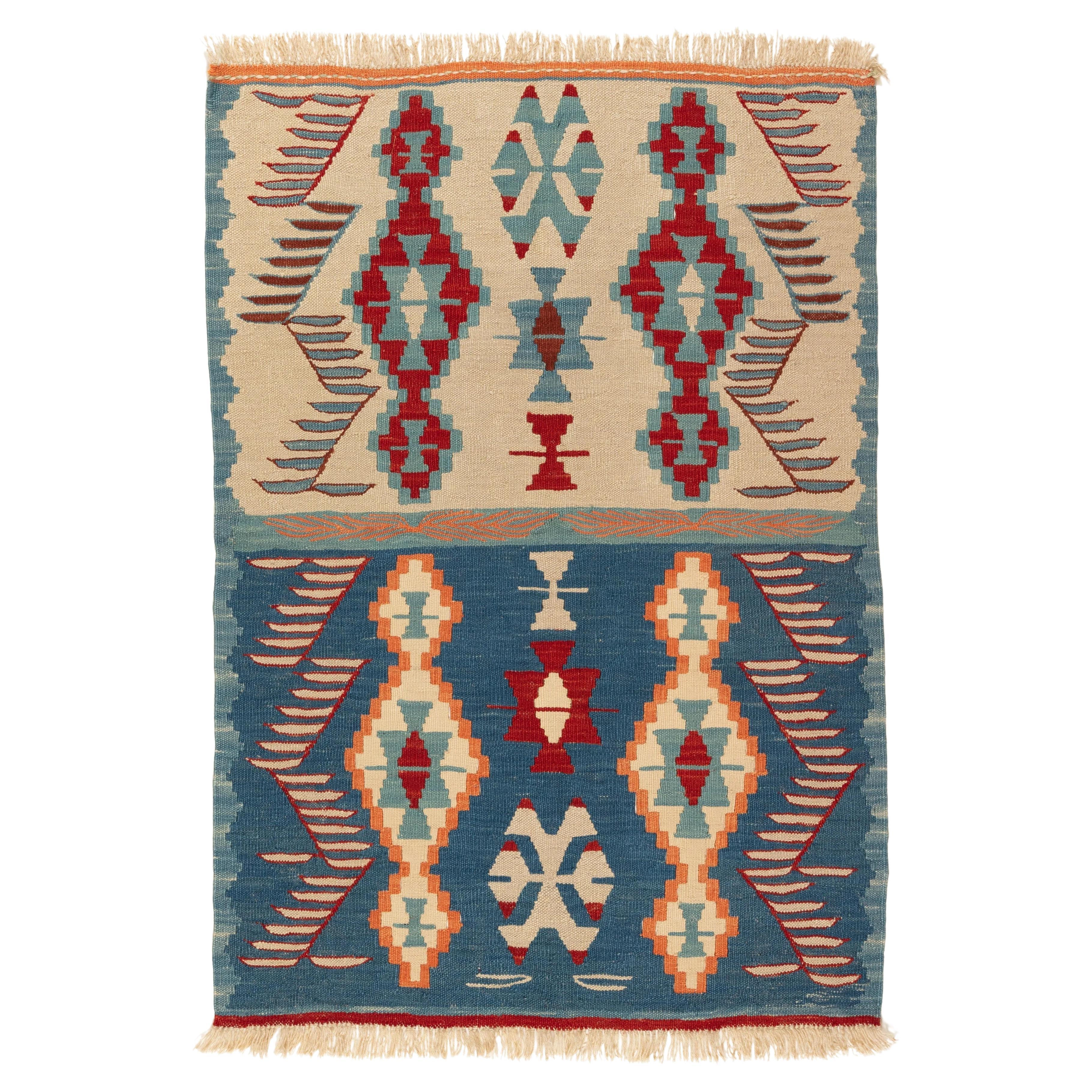 Nouveau tapis Kilim moderne d'Anatolie occidentale tissé à la main Manisa