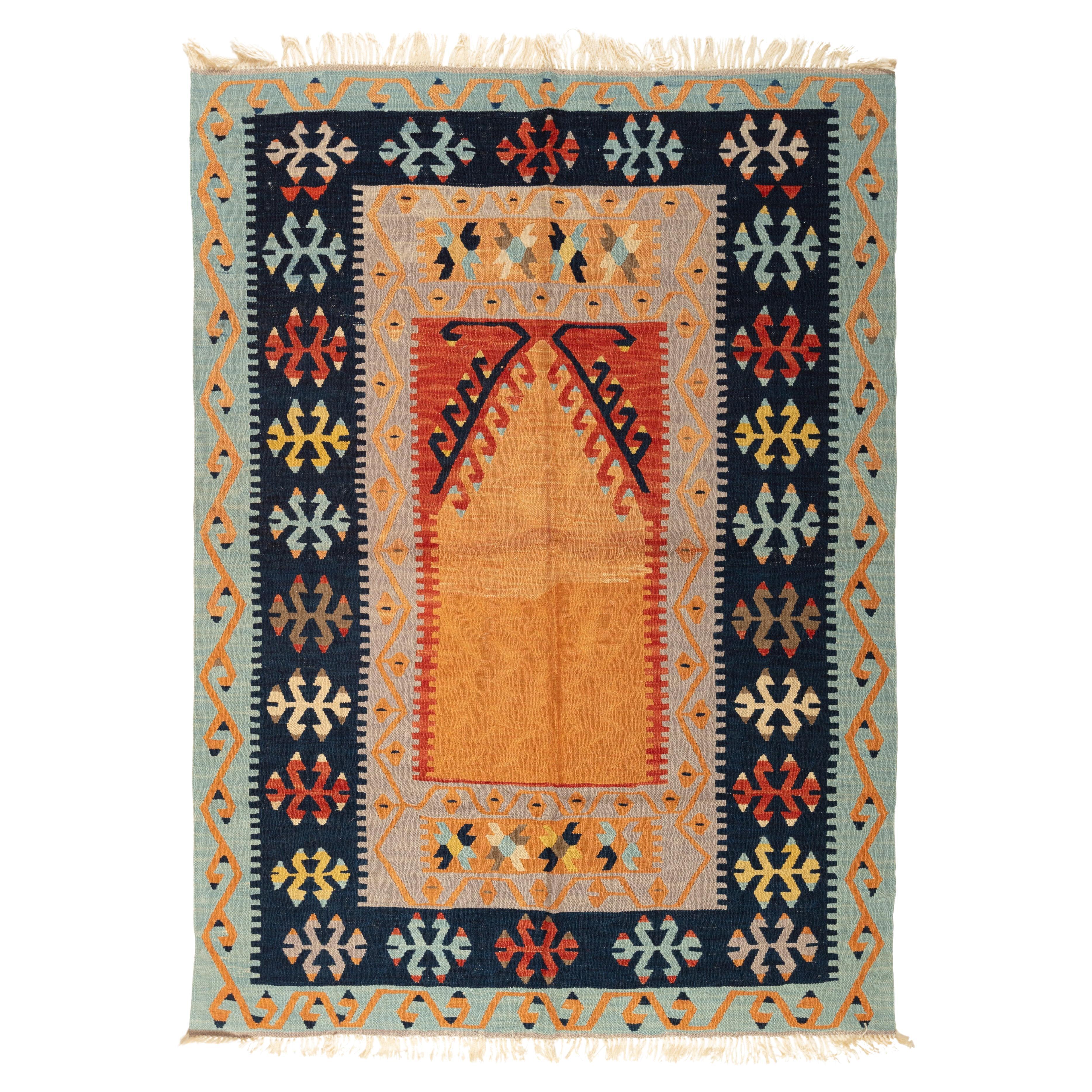 New Manisa Fine Handwoven Modern Kilim West Anatolian Rug Turkish Wool Carpet