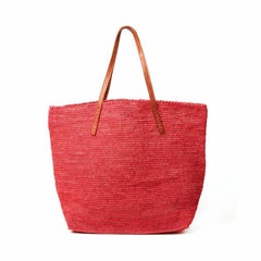 New Mar Y Sol Coral Pink Portland Crocheted Raffia Shoulder Tote Bag