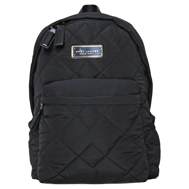 NEW Marc Jacobs Black Quilted Nylon Backpack Rucksack Bag For Sale at