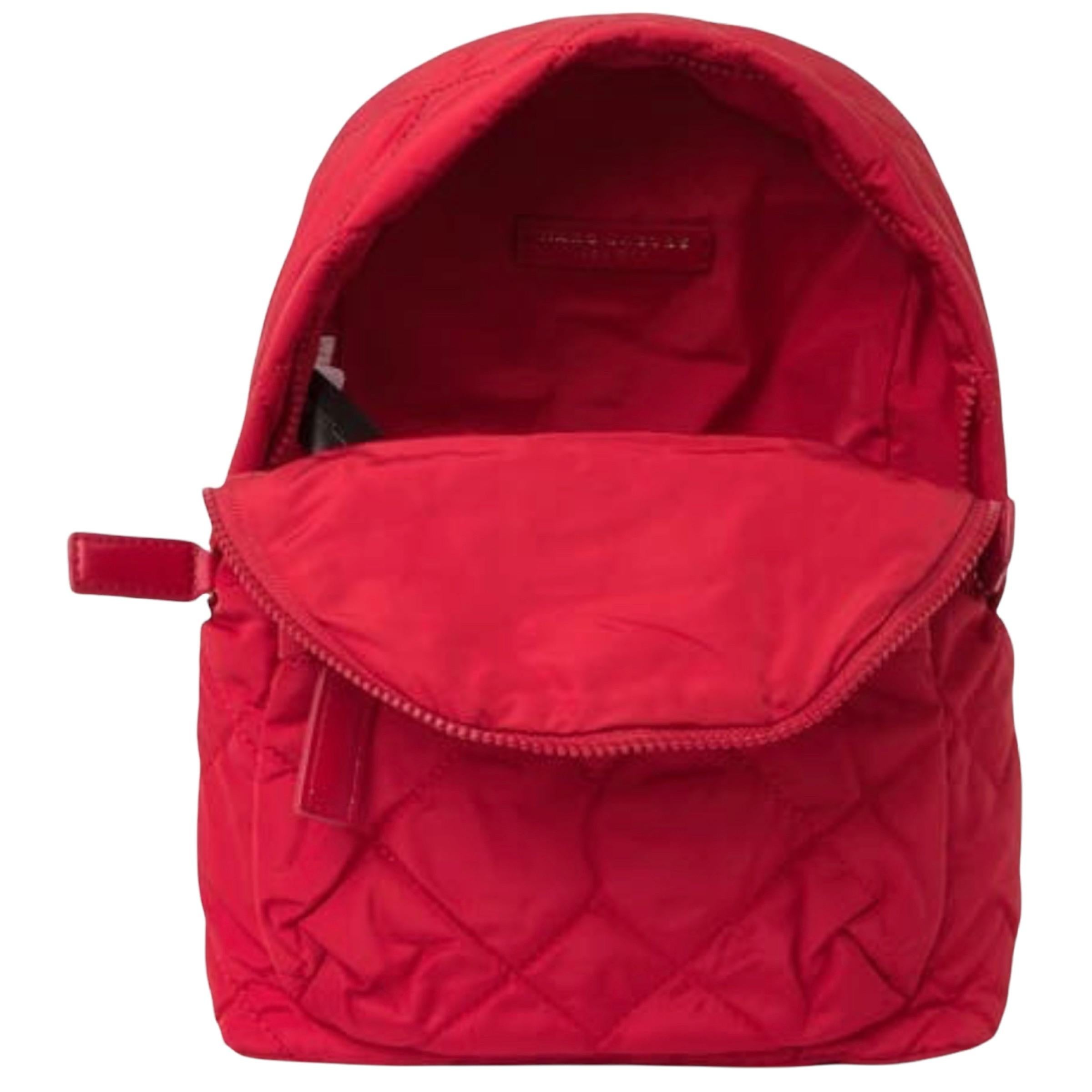 Women's or Men's NEW Marc Jacobs Red Quilted Nylon Mini Backpack Rucksack Bag