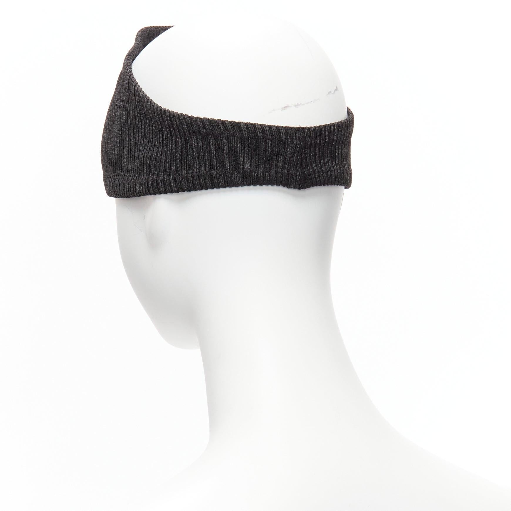 new MARINE SERRE Black Moon logo jewel brooch ribbed headband For Sale 2