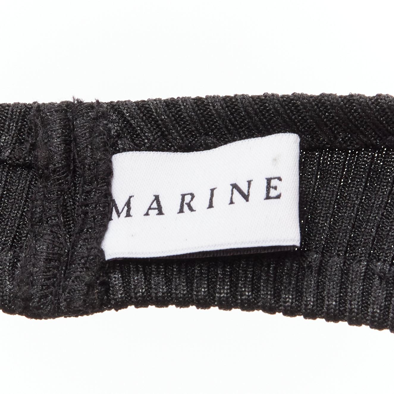 new MARINE SERRE Black Moon logo jewel brooch ribbed headband For Sale 3