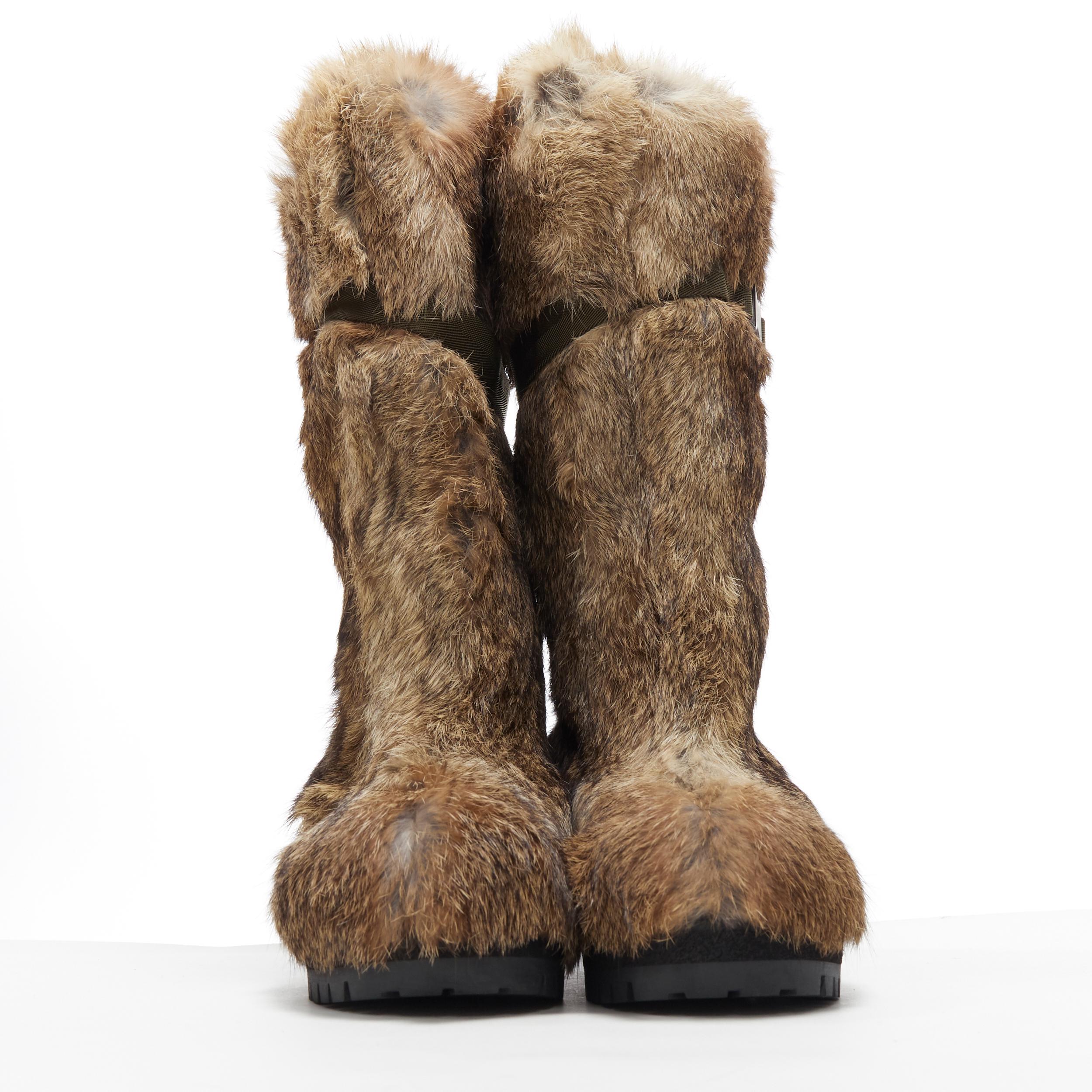 green fur boots