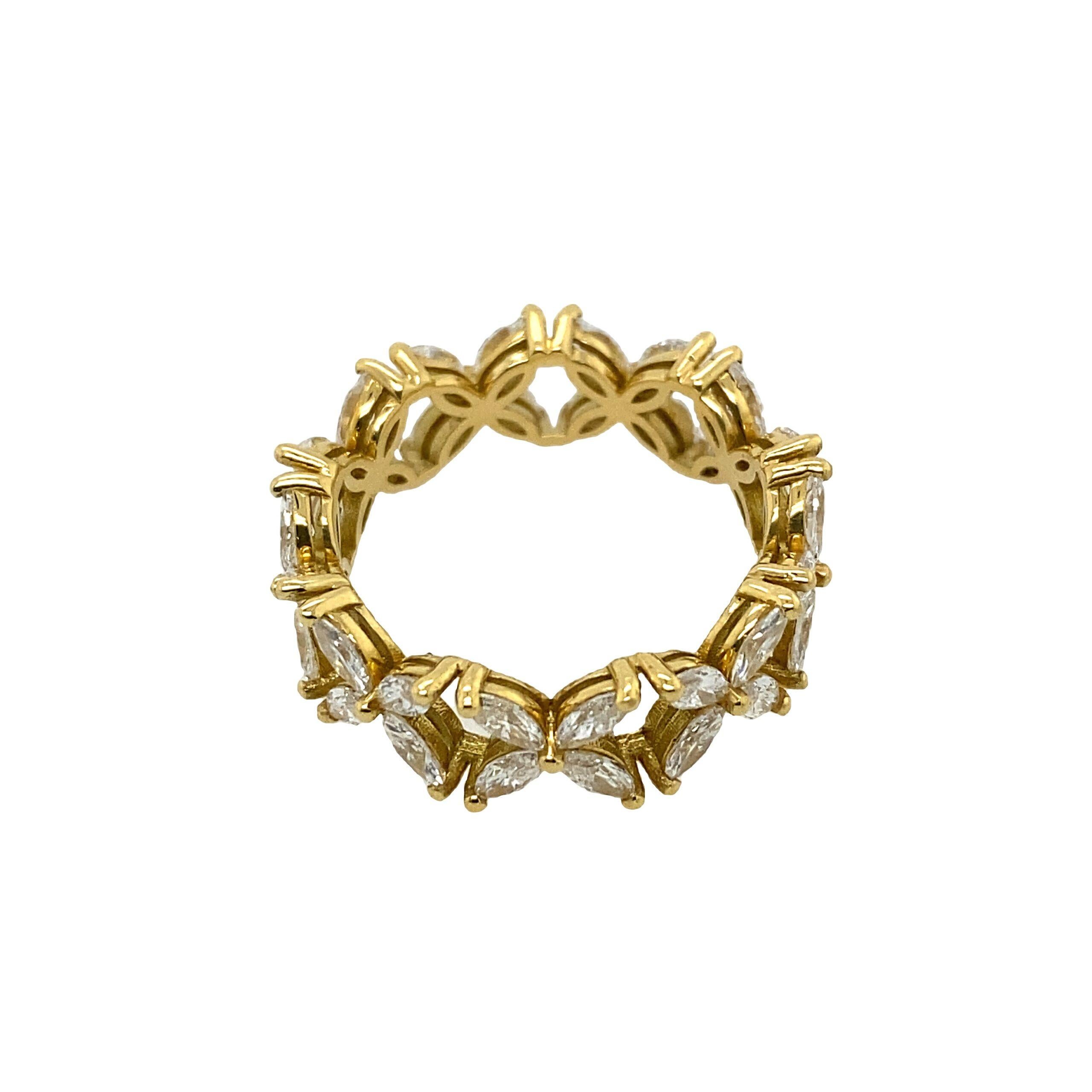 Marquise Cut New Marquise Full Eternity Diamond Ring with 2.25ct of Diamonds In 18ct Gold For Sale