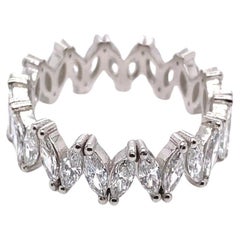 New Marquise Platinum Diamond Full Eternity Ring Set with 3.60ct of Diamonds
