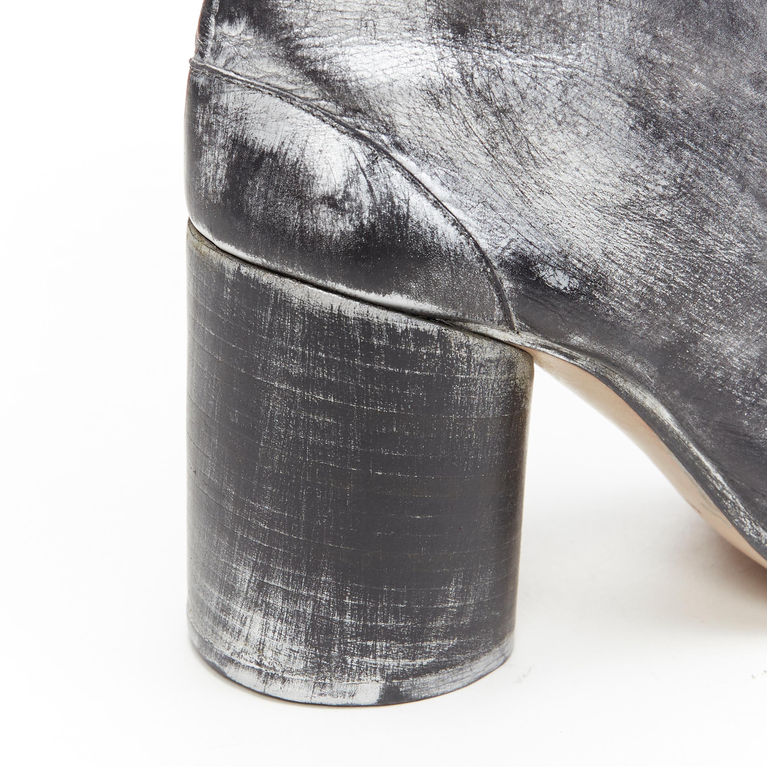 Women's new MARTIN MARGIELA 1990's Vintage black silver handpainted tabi boot EU39