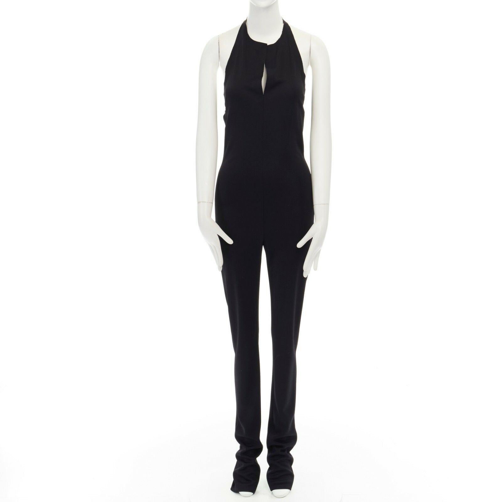 new MARTIN MARGIELA black backless halter jumpsuit IT38 US2 UK6 In Good Condition In Hong Kong, NT
