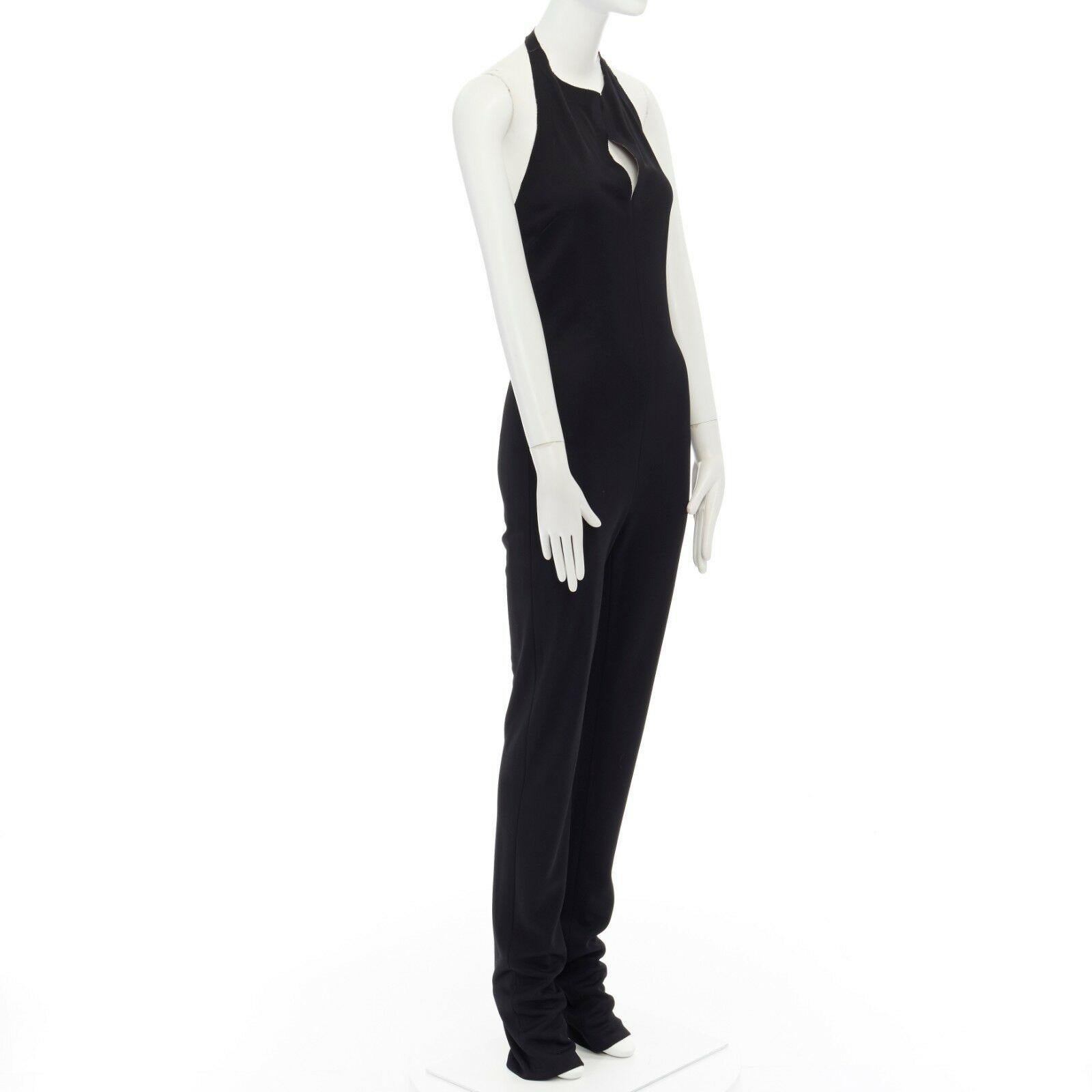 Women's new MARTIN MARGIELA black backless halter jumpsuit IT38 US2 UK6