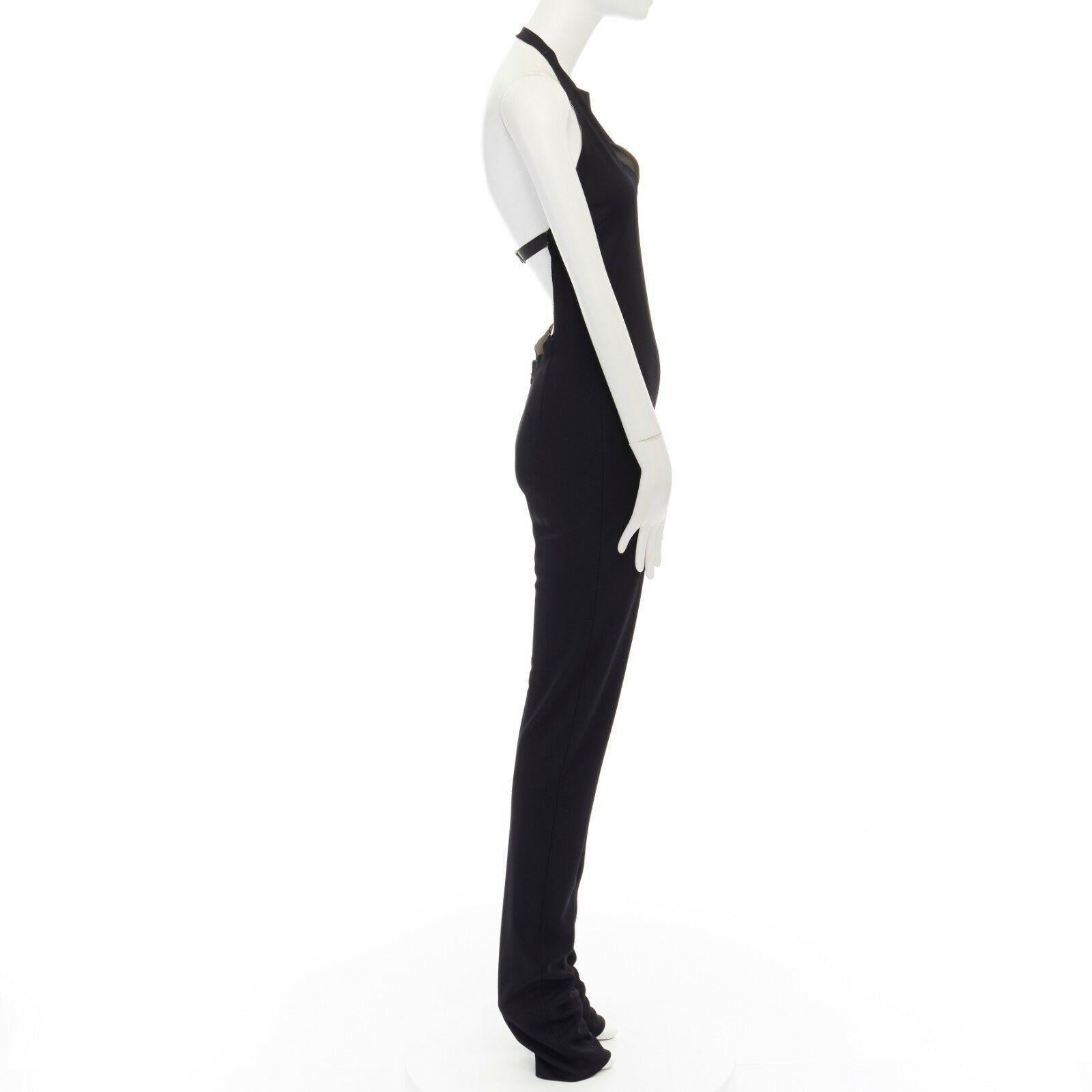 new MARTIN MARGIELA black backless halter jumpsuit IT38 US2 UK6 1