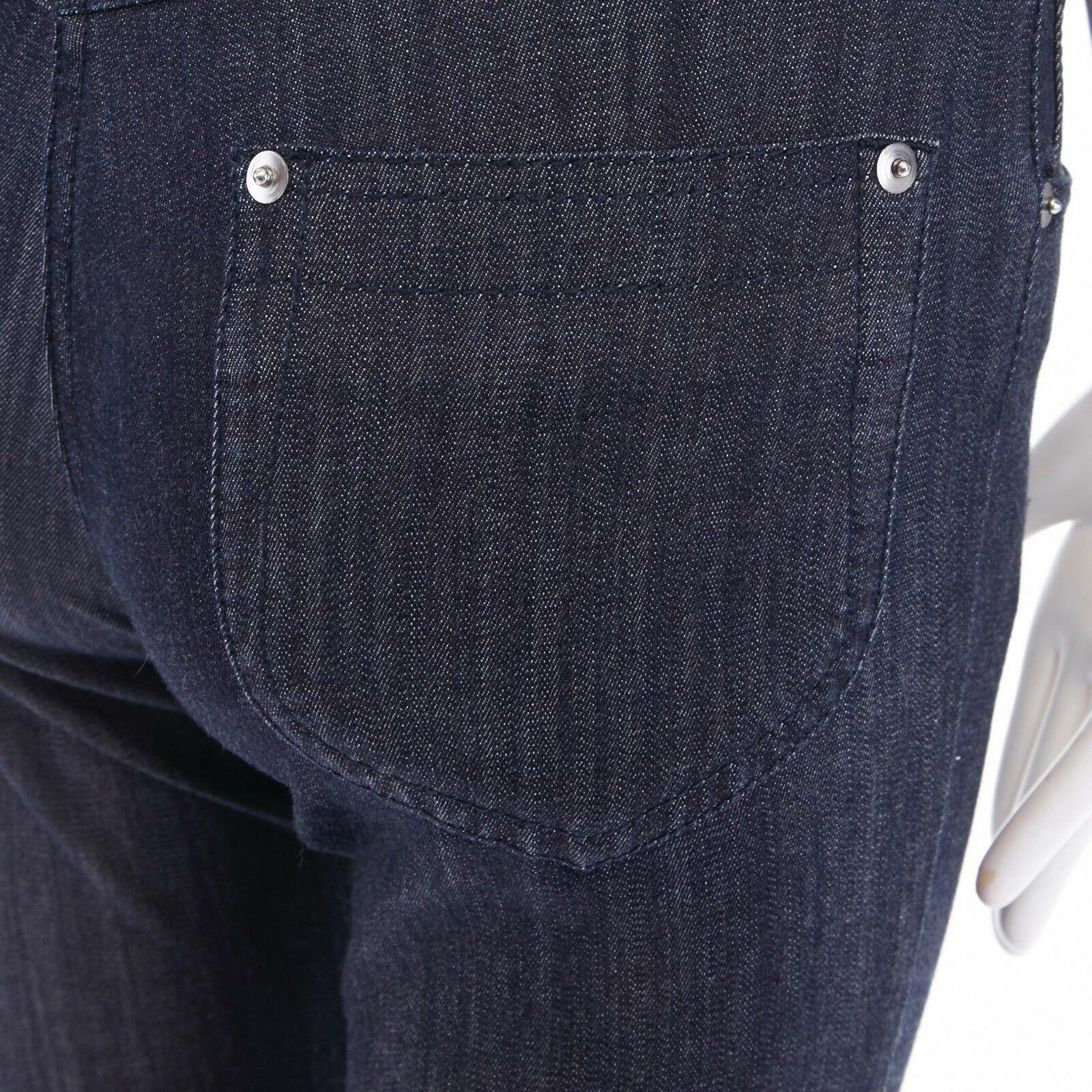 new MARTIN MARGIELA dark blue wide stiff cuff hem skinny denim jeans IT38 27