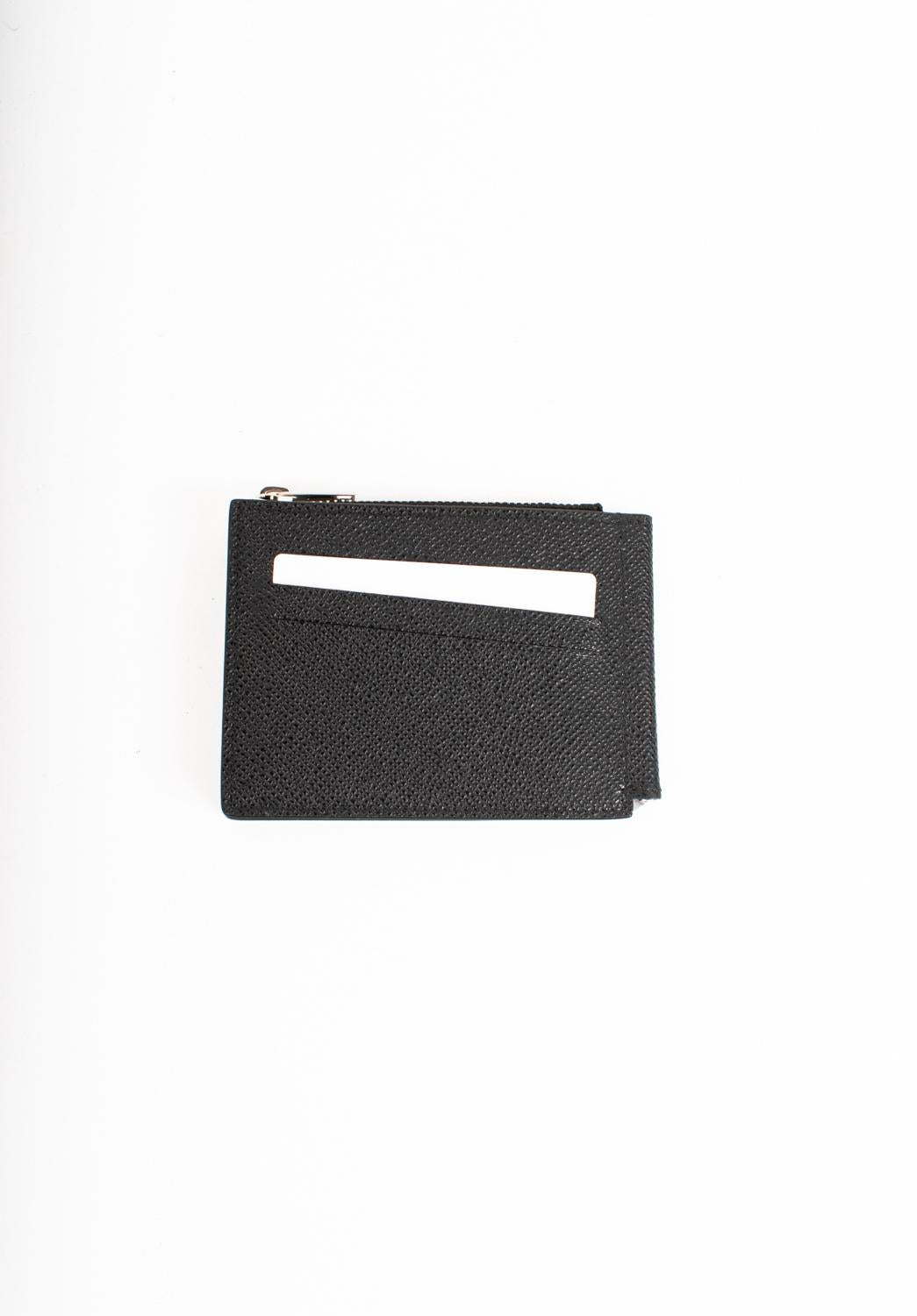 Neu Martin Margiela Leder-Kartenhalter mit Geldklammer, One Size (Grau) im Angebot