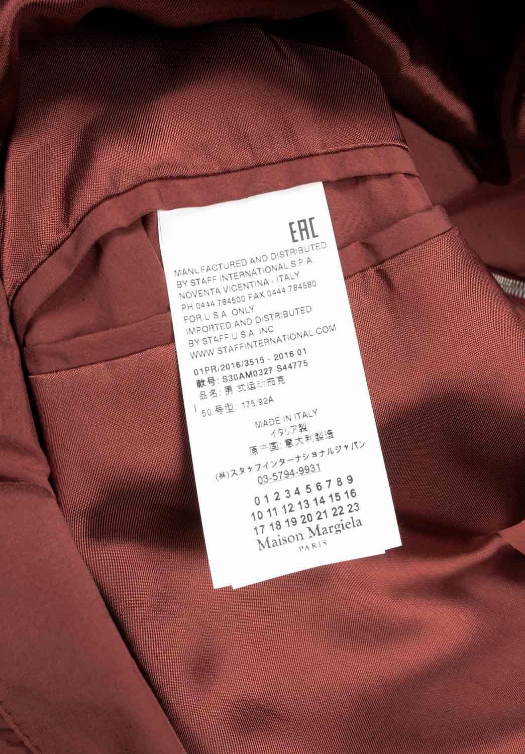 New Martin Margiela Uomo Giacca Bomber Dettagliata Taglia 50/M in vendita 4