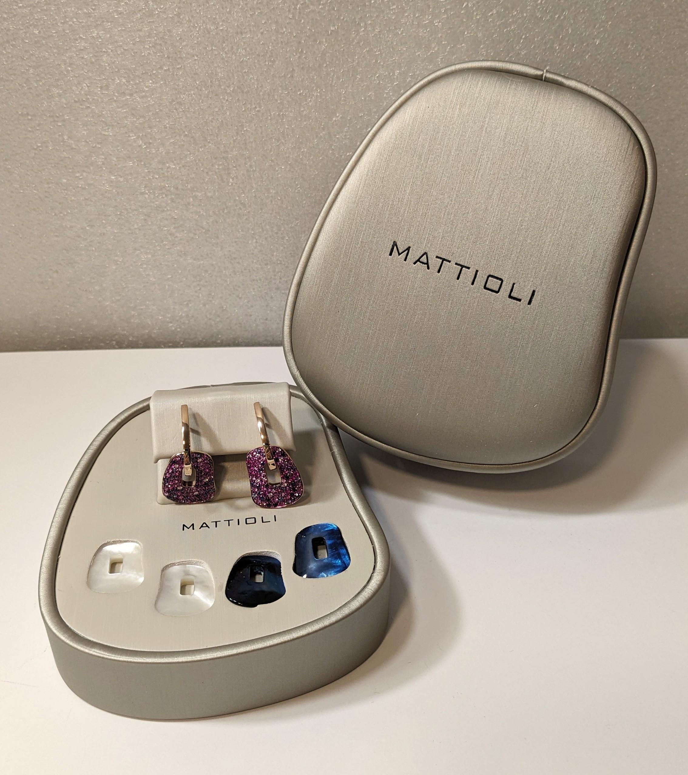 New Mattioli Puzzle Arlecchino Small Earrings 18K  Or, diamants et shapphirs Neuf - En vente à Bilbao, ES