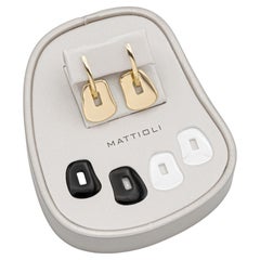 New Mattioli Puzzle Ceramic Small 18k Yellow Gold Earrings & 3 colour puzzles