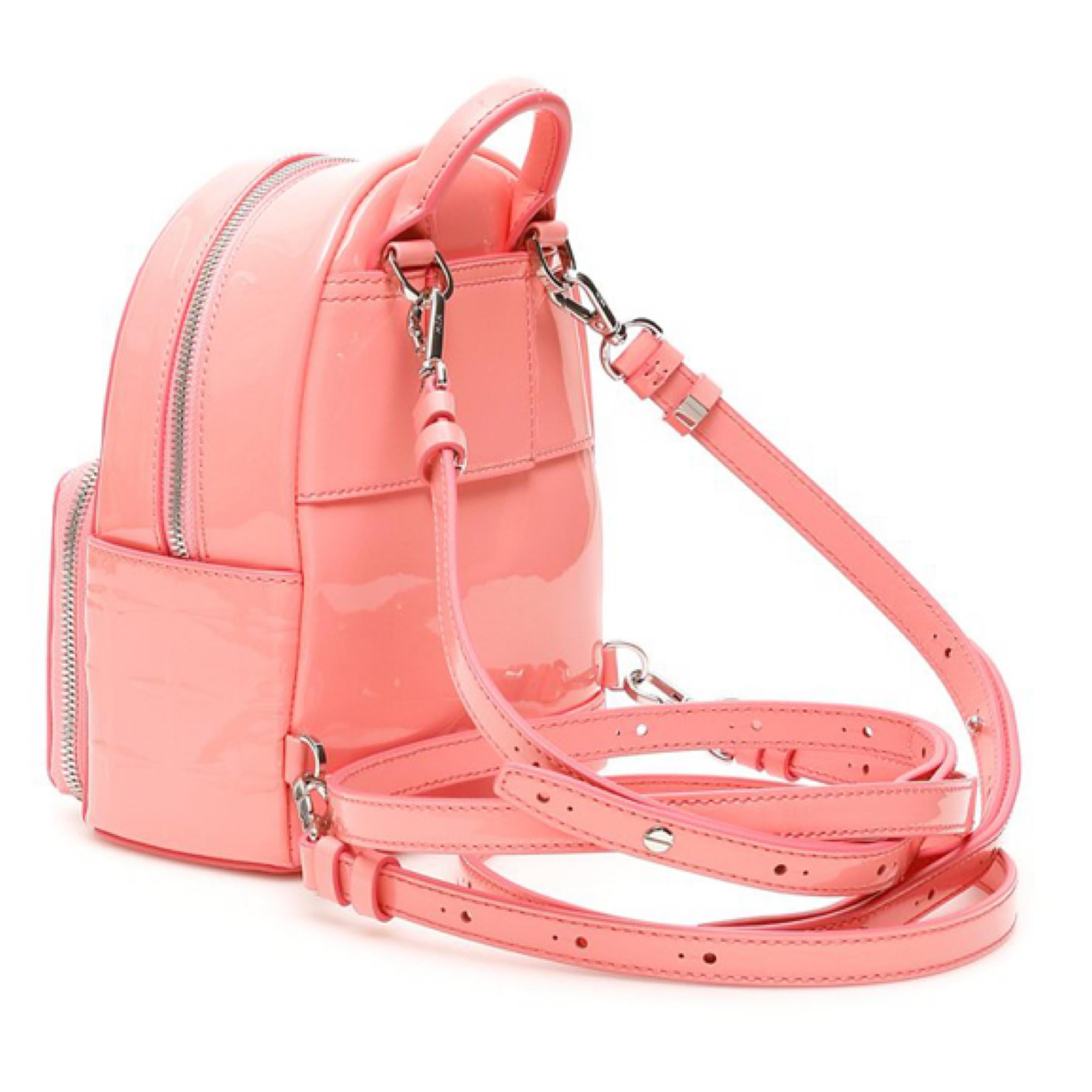 NEW MCM Pink Stark Bebe Diamond Monogram Leather Backpack Rucksack Bag