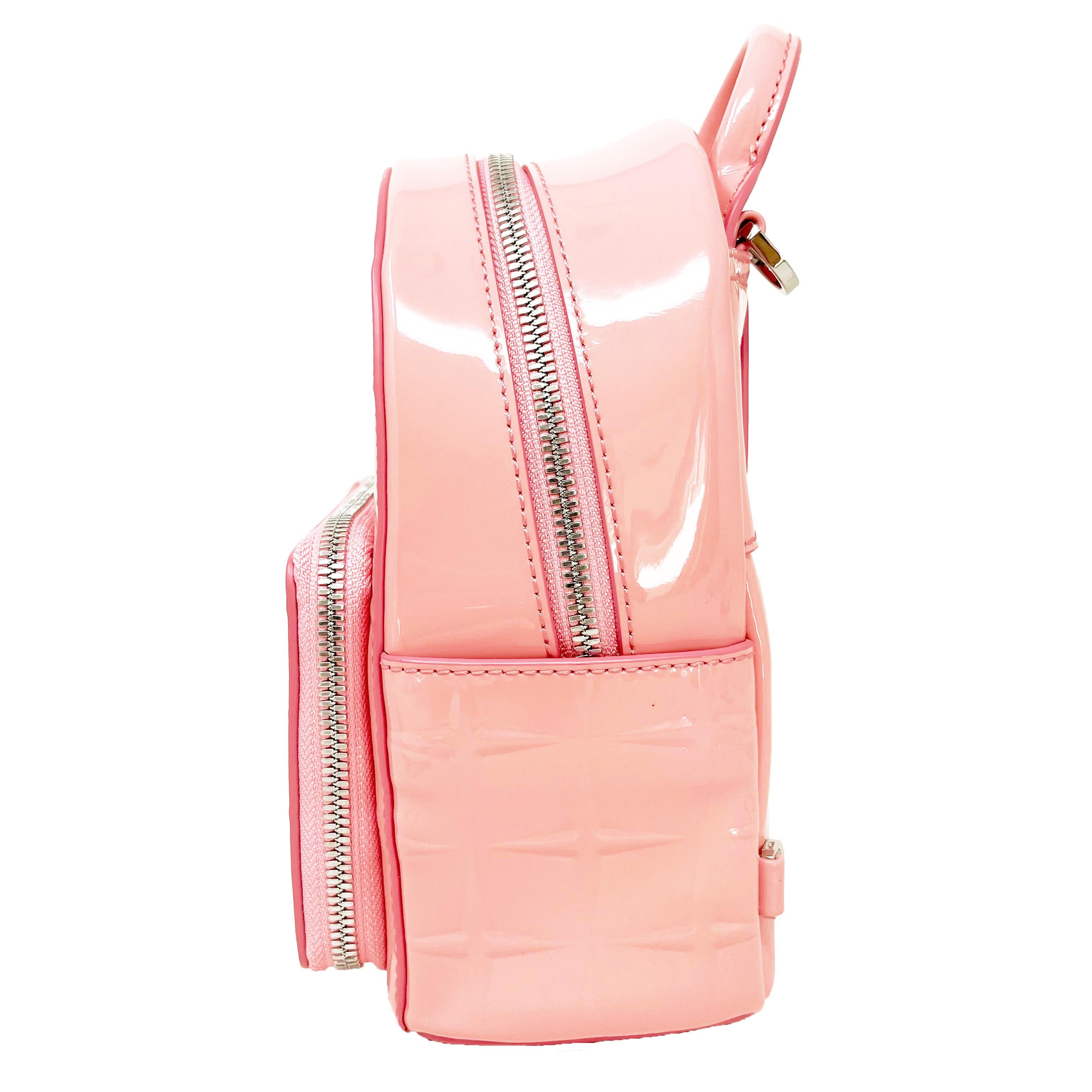 NEW MCM Pink Stark Bebe Diamond Monogram Leather Backpack Rucksack Bag