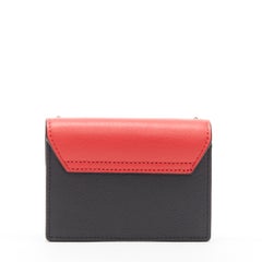 new MCM red leopard gold studded flap cardholder micro crossbody chain bag