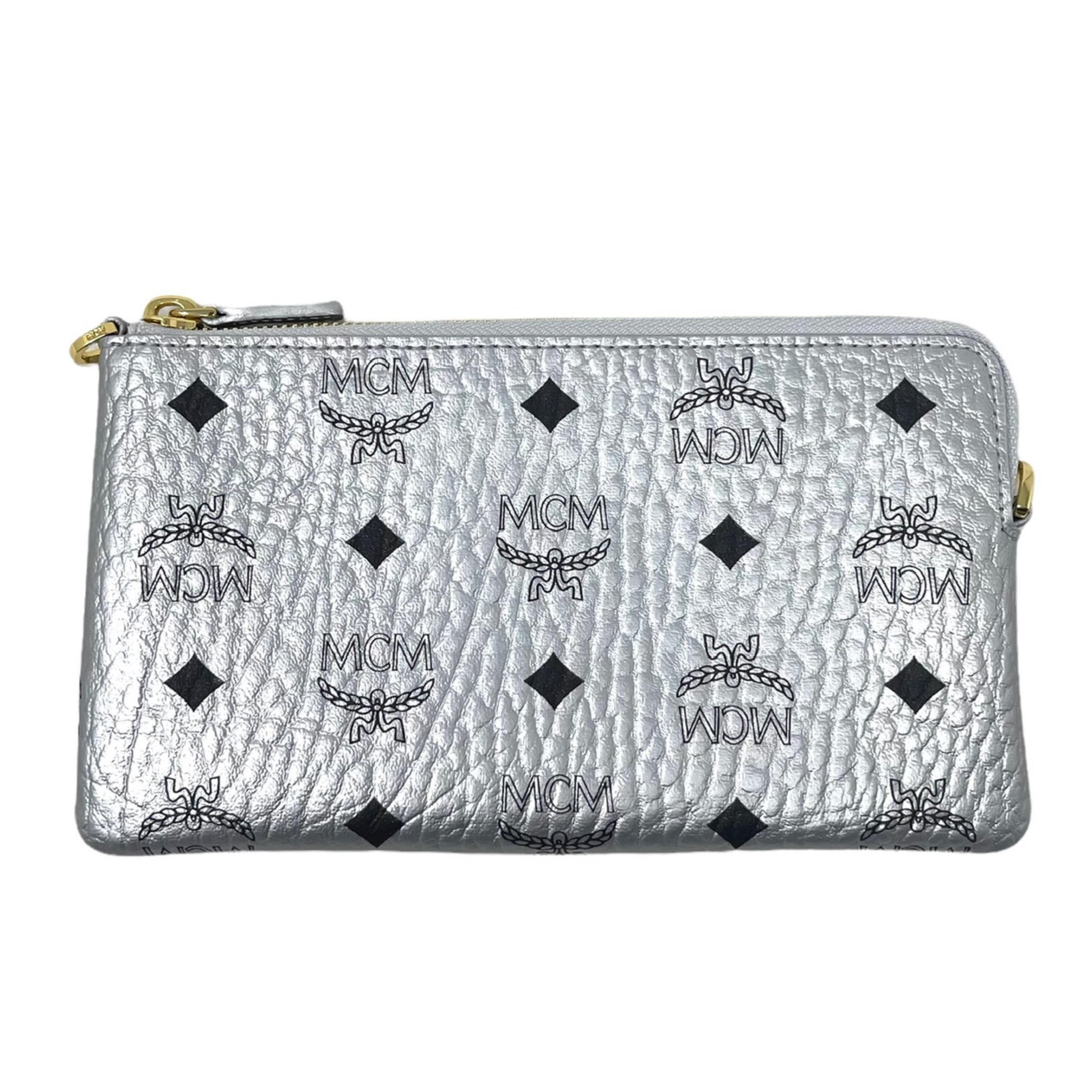 silver mcm crossbody bag