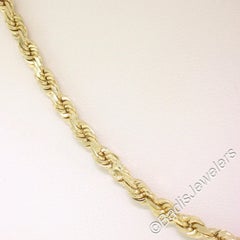 New Men's 14K Yellow Gold Heavy 19" Rope Chain Necklace w/ Barrel Clasp 20.54g
