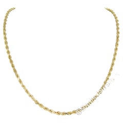 New Men's 14K Yellow Gold Heavy 19" Rope Chain Necklace w/ Barrel Clasp 20.54g