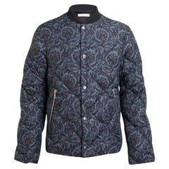 NEW MEN's Dries Van Noten Beaded Blue Paisley Quilted Jacket FR 50