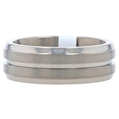 NEW Men's Wedding Band - Titanium Ring 13 Comfort Fit Striped Matte Mon Cheri