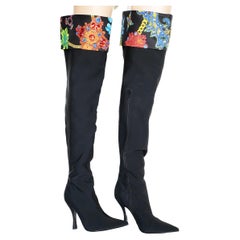 NEW Menswear 2019 VERSACE BLACK INVERTED HEART JEWEL EMBELLISHED BOOTS 40 - 10