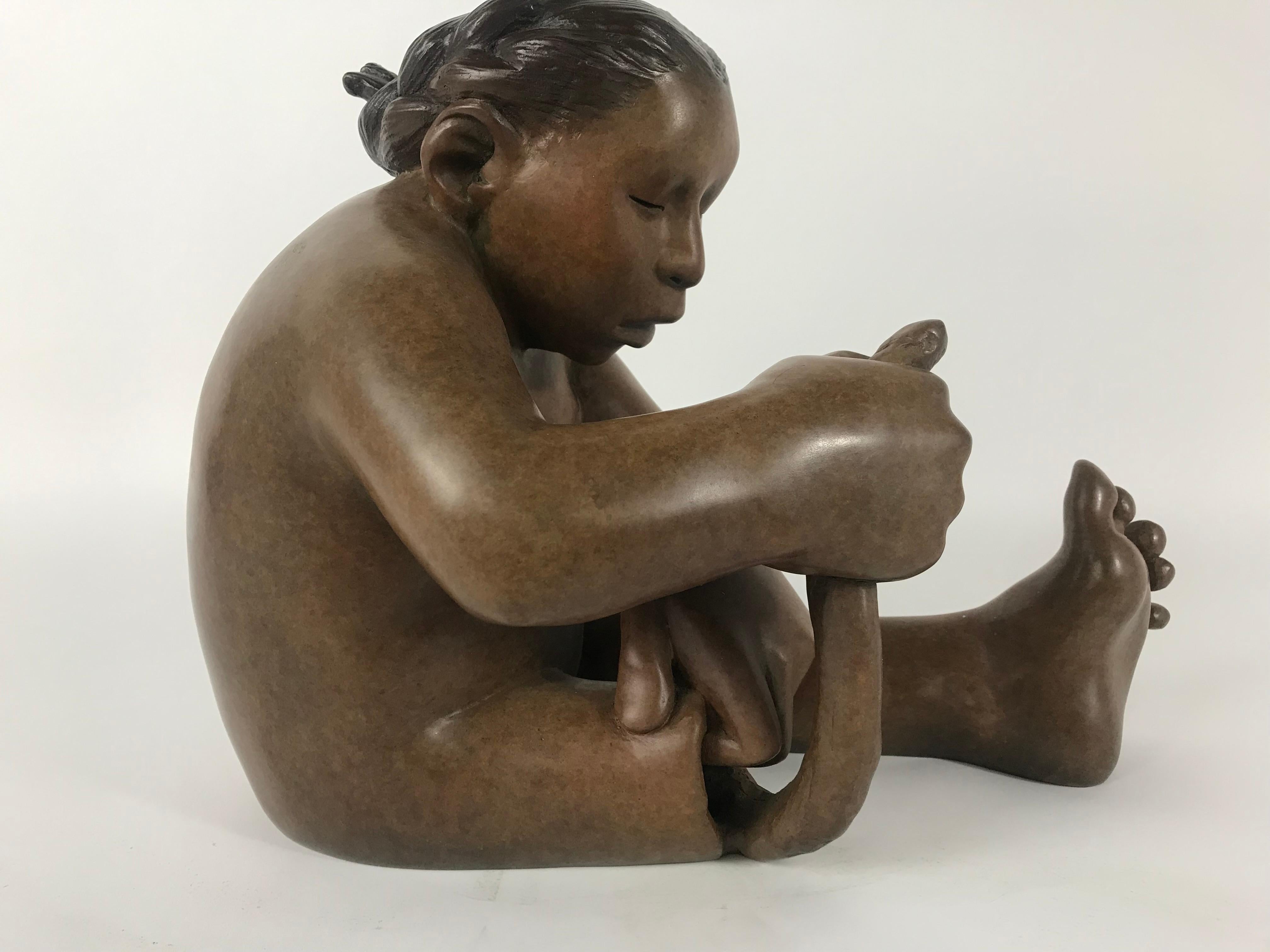 Bronze-Skulptur der amerikanischen Ureinwohner von New Mexico von Roxanne Swentzell im Zustand „Gut“ in Plymouth, MA