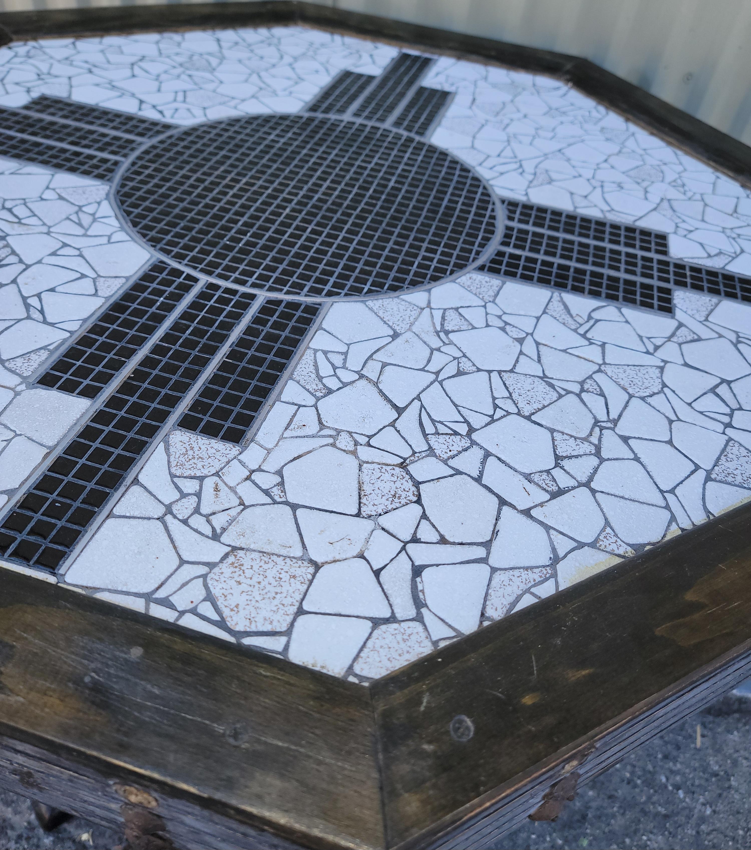 New Mexico  Tile / Pedestal Table In Good Condition For Sale In Los Angeles, CA
