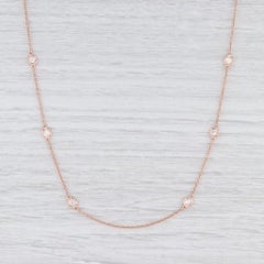 New Michael Christoff 1.20ctw Diamond Station Necklace 14k Rose Gold 18"
