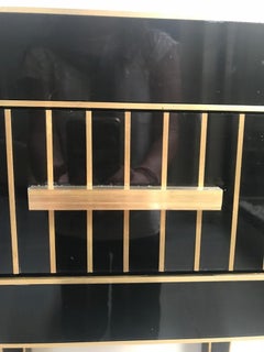 New Mirrored Nightstand in Black Mirror and Chrome, Price Per 1 Item