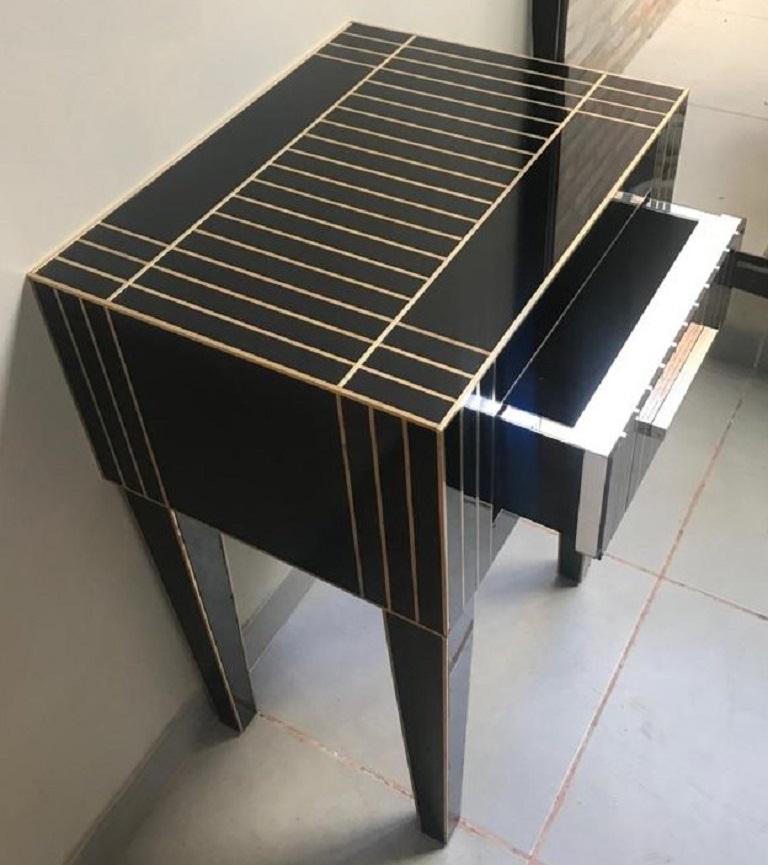 New Mirrored Nightstand in Black Mirror and Chrome, Price Per 1 Item In Excellent Condition For Sale In Miami, FL